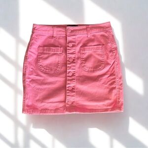 Shinestar Pink Button-Down Mini Skirt